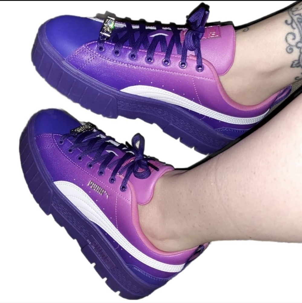 New Puma x Bratz Mayze Platform Sneakers Prism Violet Bratz Shoes Sz 8.5 Shoes - Picture 12 of 15